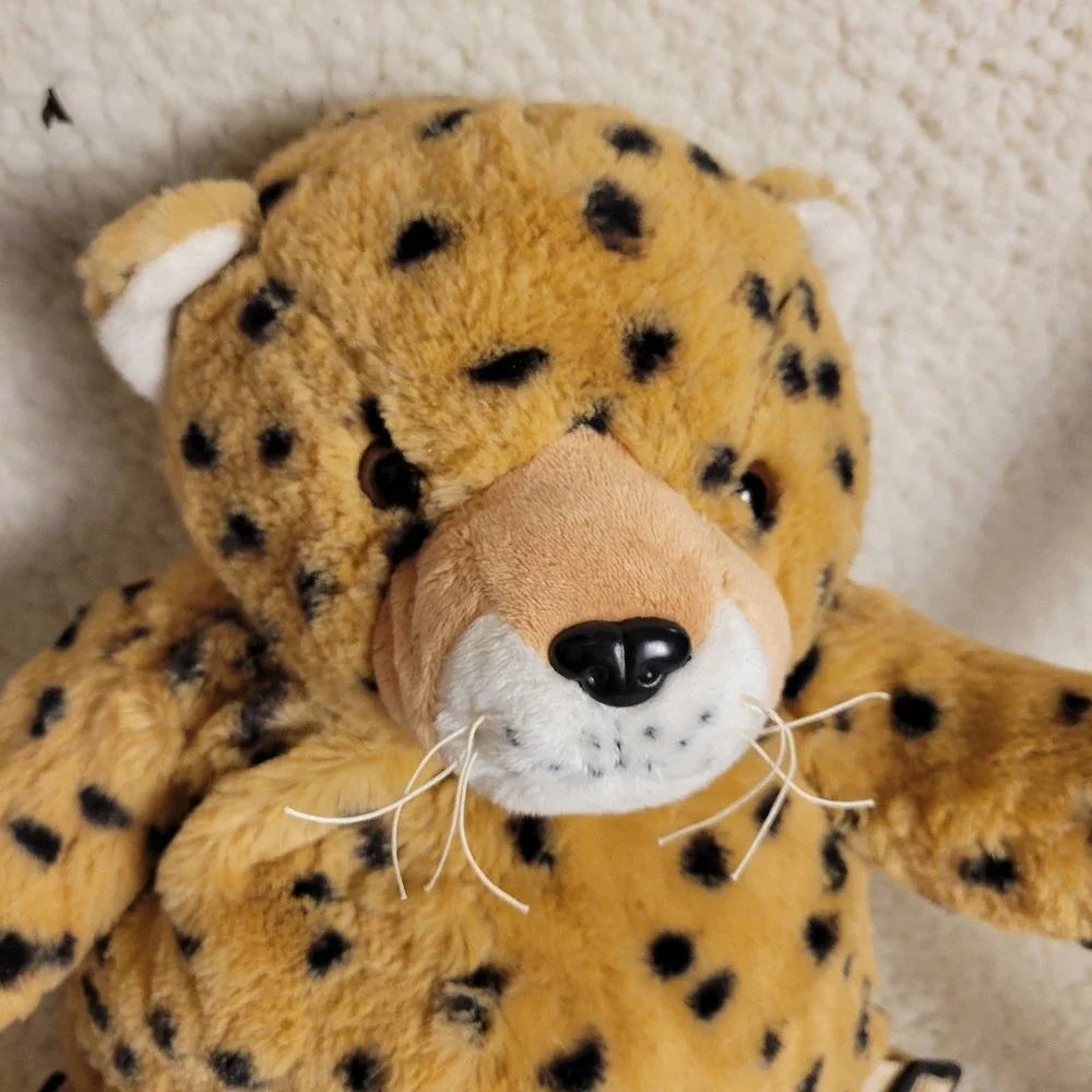 UNIPAK Plush Leopard Cheetah Backpack Y2K Animal Stuffed Toy Kawaii 15